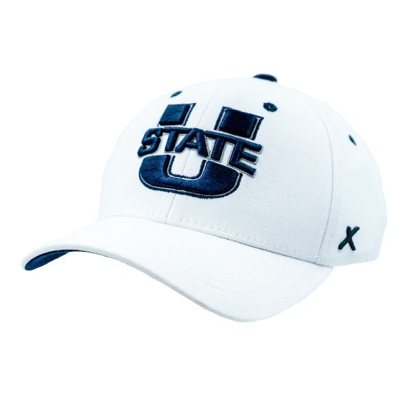 U-State Aggies Emboridered Fitted Hat White